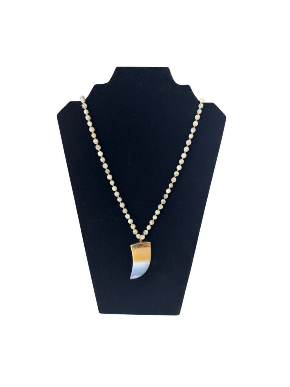 Women's Unbranded Tooth Necklace One Size Beige Gold
